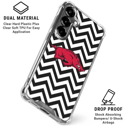 University of Arkansas-Fayetteville Chevron Print Galaxy S26 Plus Clear Case
