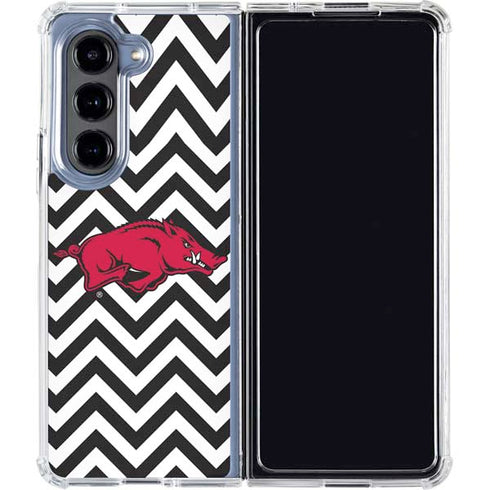 University of Arkansas-Fayetteville Chevron Print Galaxy Z Fold5 5G Clear Case