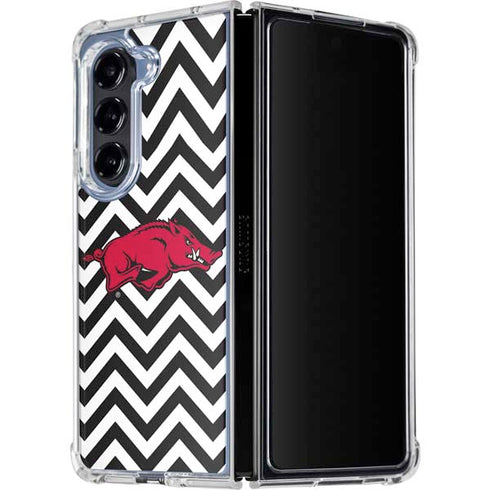 University of Arkansas-Fayetteville Chevron Print Galaxy Z Fold5 5G Clear Case
