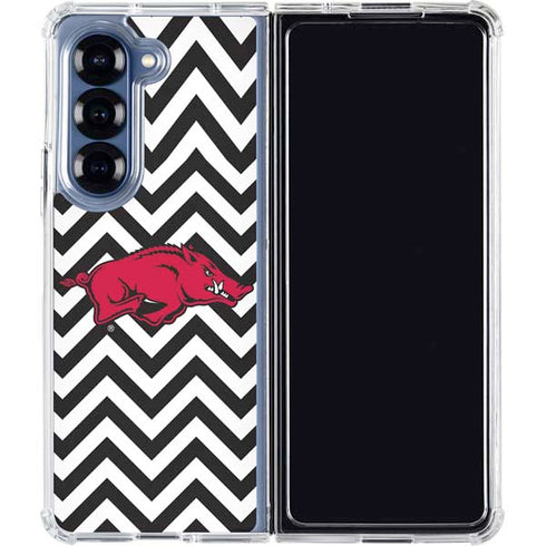 University of Arkansas-Fayetteville Chevron Print Galaxy Z Fold6 Clear Case