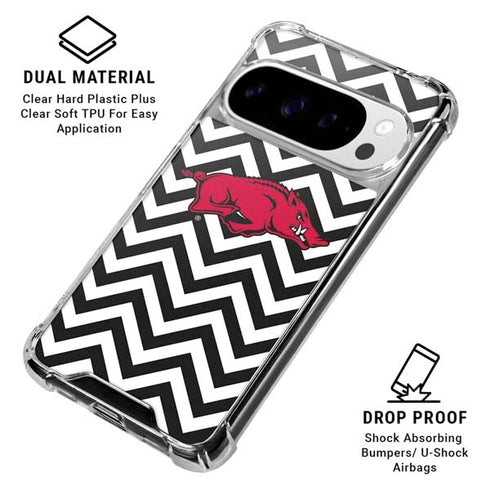 University of Arkansas-Fayetteville Chevron Print Google Pixel 10 Pro XL Clear Case