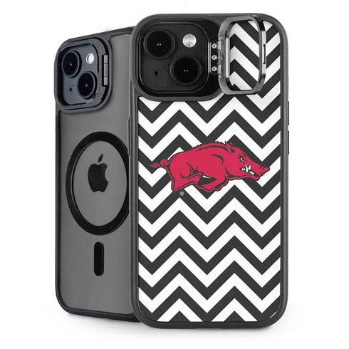 University of Arkansas-Fayetteville Chevron Print iPhone 14 Plus Kickstand Case
