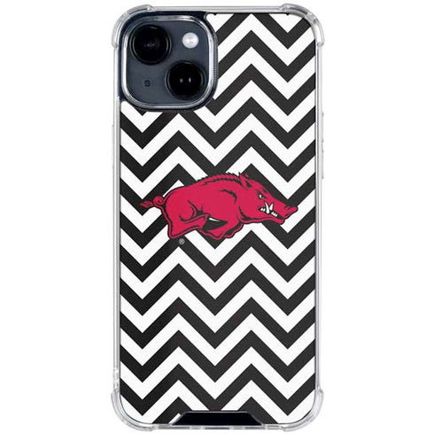University of Arkansas-Fayetteville Chevron Print iPhone 15 Clear Case
