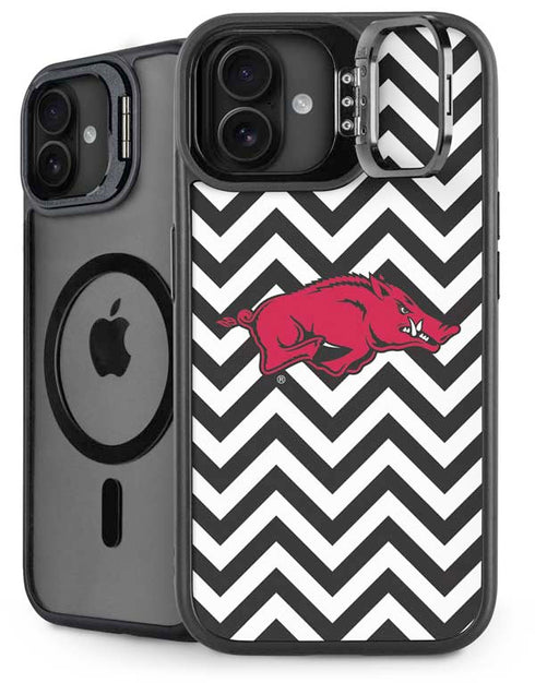 University of Arkansas-Fayetteville Chevron Print iPhone 16 Plus Kickstand Case