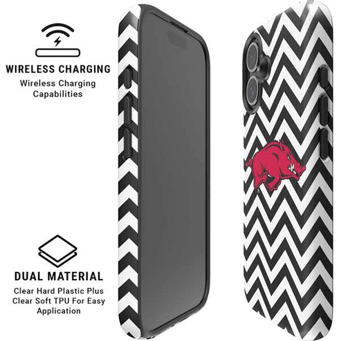 University of Arkansas-Fayetteville Chevron Print iPhone 16 Plus Magsafe Impact Case