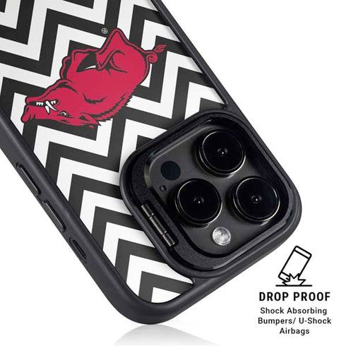 University of Arkansas-Fayetteville Chevron Print iPhone 16 Pro Kickstand Case