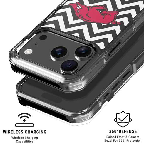 University of Arkansas-Fayetteville Chevron Print iPhone 18 Pro Clear Case