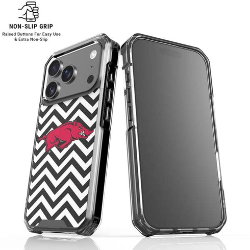 University of Arkansas-Fayetteville Chevron Print iPhone 18 Pro Clear Case