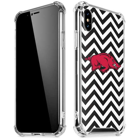 University of Arkansas-Fayetteville Chevron Print iPhone X/XS Clear Case