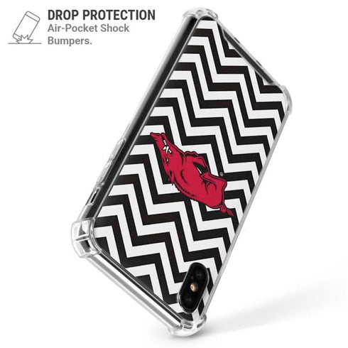 University of Arkansas-Fayetteville Chevron Print iPhone X/XS Clear Case