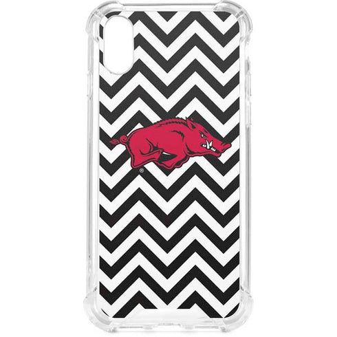 University of Arkansas-Fayetteville Chevron Print iPhone XS Clear Case