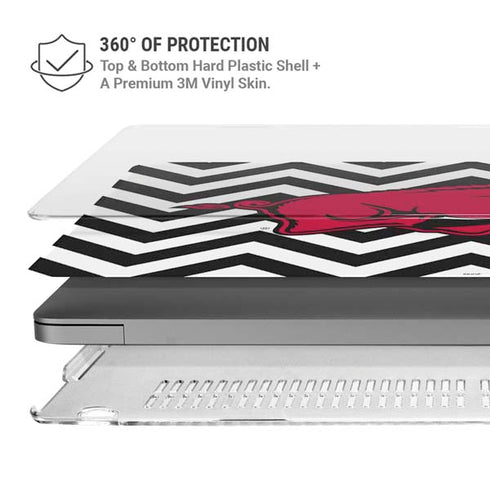 University of Arkansas-Fayetteville Chevron Print MacBook Pro 14in (2021-24) Case plus Skin