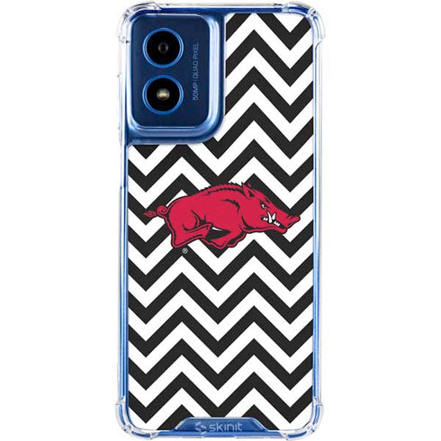 University of Arkansas-Fayetteville Chevron Print Moto G 5G (2024) Clear Case