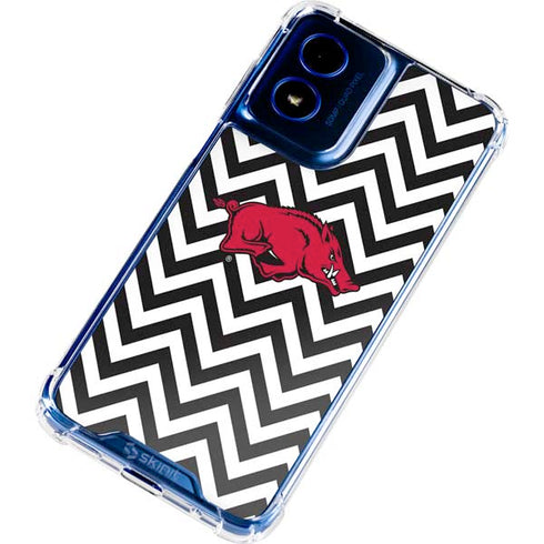 University of Arkansas-Fayetteville Chevron Print Moto G 5G (2024) Clear Case