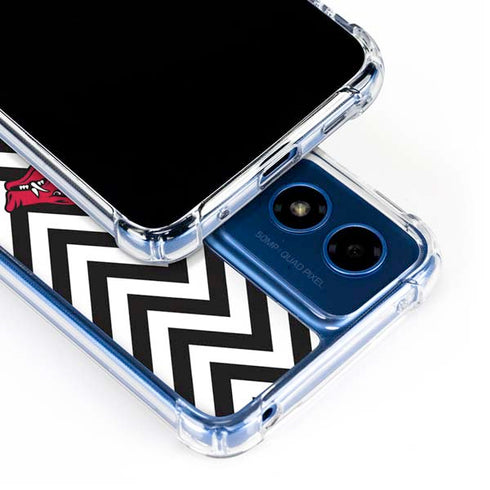 University of Arkansas-Fayetteville Chevron Print Moto G 5G (2024) Clear Case