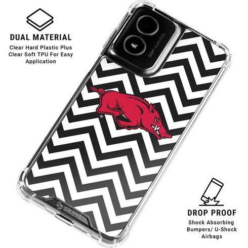University of Arkansas-Fayetteville Chevron Print Moto G Power 5G (2024) Clear Case