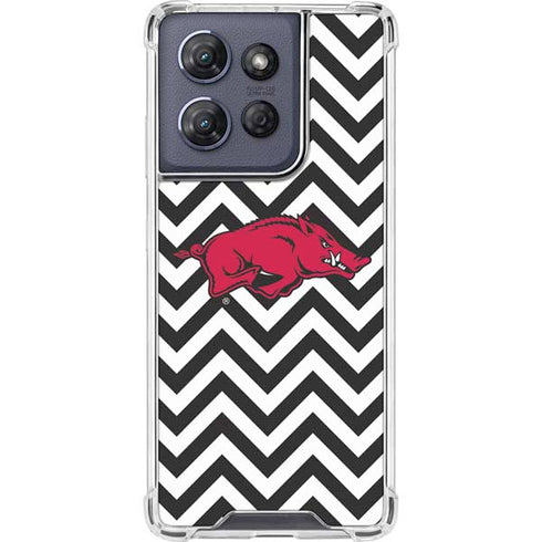 University of Arkansas-Fayetteville Chevron Print Moto G Stylus 5G (2025) Clear Case