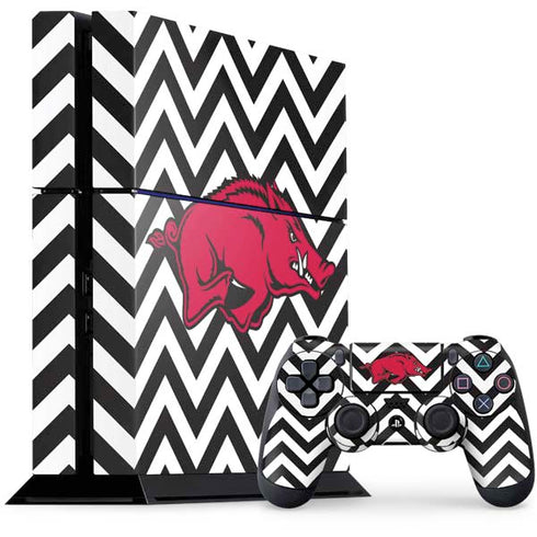 University of Arkansas-Fayetteville Chevron Print PlayStation PS4 Skins