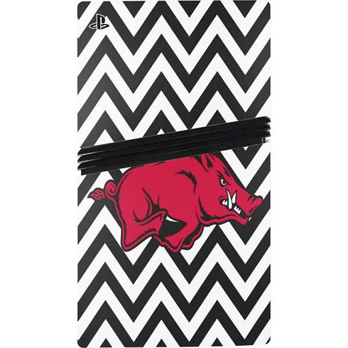 University of Arkansas-Fayetteville Chevron Print PS5 Pro Disk Bundle Skin