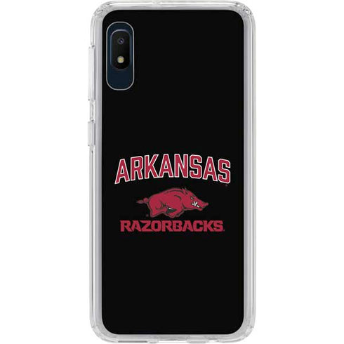 University of Arkansas-Fayetteville Razorbacks Black Galaxy A10e Clear Case