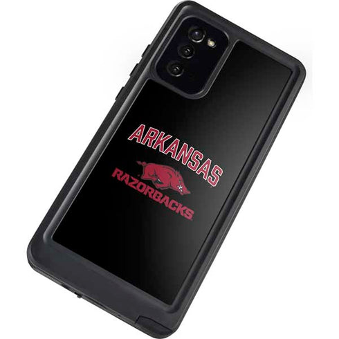 University of Arkansas-Fayetteville Razorbacks Black Galaxy Note20 5G Waterproof Case