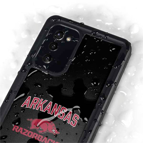 University of Arkansas-Fayetteville Razorbacks Black Galaxy Note20 5G Waterproof Case