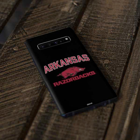 University of Arkansas-Fayetteville Razorbacks Black Galaxy S10 Plus Skin
