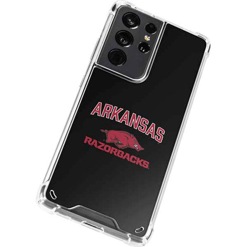 University of Arkansas-Fayetteville Razorbacks Black Galaxy S21 Ultra 5G Clear Case