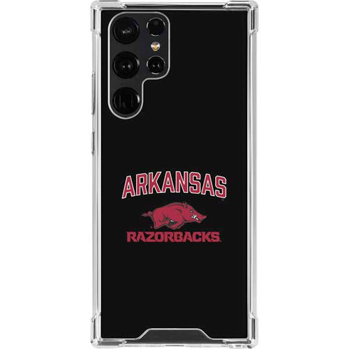 University of Arkansas-Fayetteville Razorbacks Black Galaxy S22 Ultra Clear Case