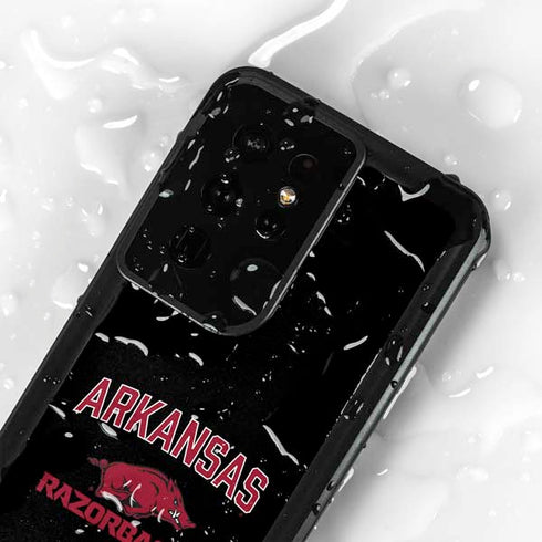 University of Arkansas-Fayetteville Razorbacks Black Galaxy S24 Ultra Waterproof Case