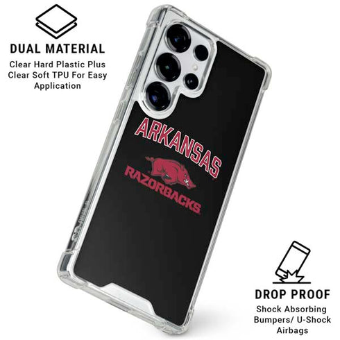 University of Arkansas-Fayetteville Razorbacks Black Galaxy S25 Ultra Clear Case