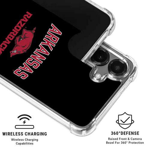 University of Arkansas-Fayetteville Razorbacks Black Galaxy S26 Clear Case
