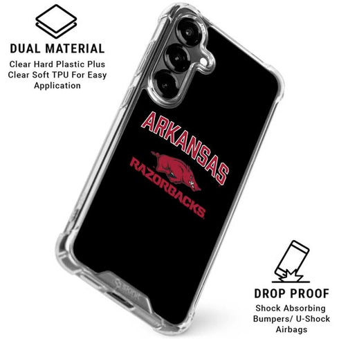 University of Arkansas-Fayetteville Razorbacks Black Galaxy S26 Clear Case