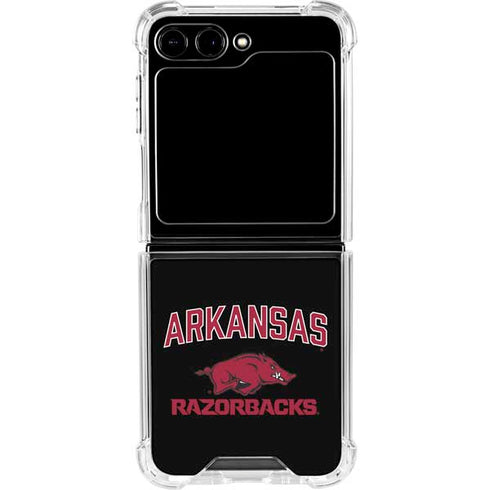 University of Arkansas-Fayetteville Razorbacks Black Galaxy Z Flip5 5G Clear Case
