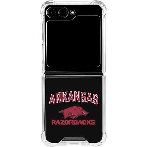 University of Arkansas-Fayetteville Razorbacks Black Galaxy Z Flip6 Clear Case