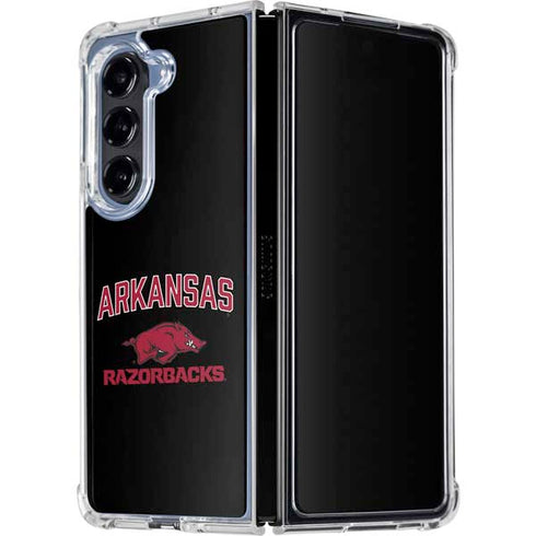 University of Arkansas-Fayetteville Razorbacks Black Galaxy Z Fold5 5G Clear Case
