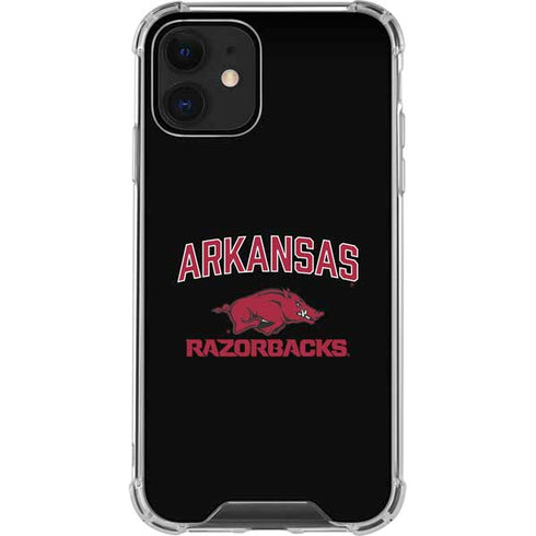 University of Arkansas-Fayetteville Razorbacks Black iPhone 12 Clear Case