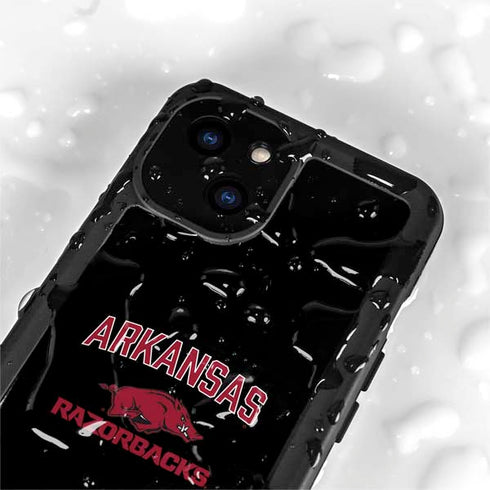 University of Arkansas-Fayetteville Razorbacks Black iPhone 13 Mini Waterproof Case