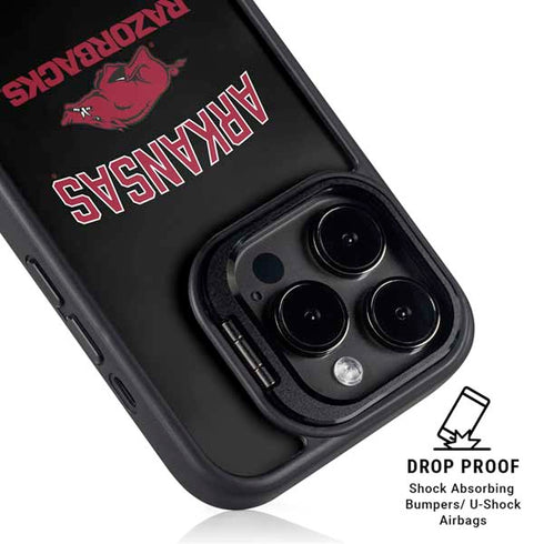 University of Arkansas-Fayetteville Razorbacks Black iPhone 13 Pro Max Kickstand Case