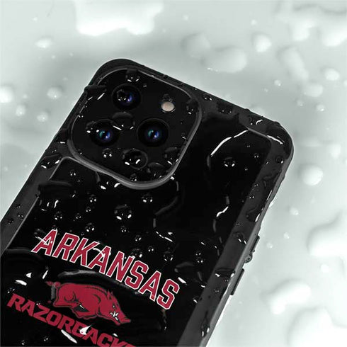 University of Arkansas-Fayetteville Razorbacks Black iPhone 14 Pro Max Waterproof Case