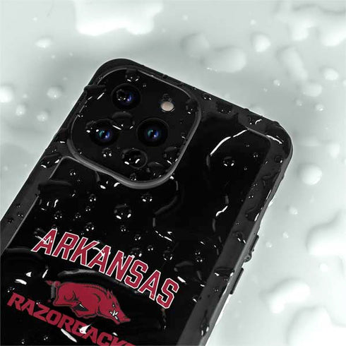 University of Arkansas-Fayetteville Razorbacks Black iPhone 14 Pro Waterproof Case