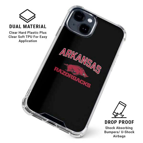 University of Arkansas-Fayetteville Razorbacks Black iPhone 15 Clear Case