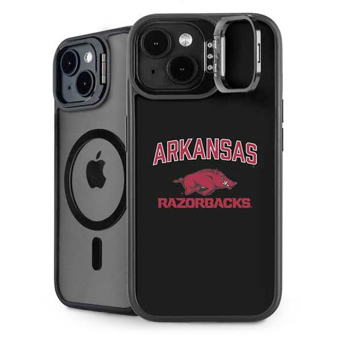 University of Arkansas-Fayetteville Razorbacks Black iPhone 15 Kickstand Case