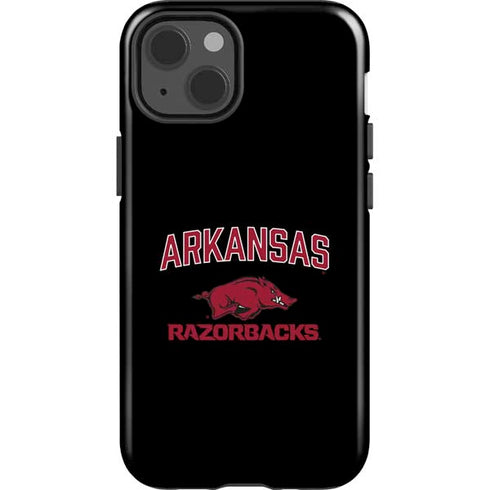 University of Arkansas-Fayetteville Razorbacks Black iPhone 15 Plus Impact Case