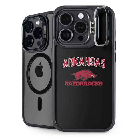 University of Arkansas-Fayetteville Razorbacks Black iPhone 15 Pro Kickstand Case