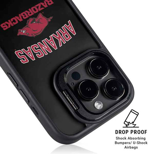 University of Arkansas-Fayetteville Razorbacks Black iPhone 15 Pro Max Kickstand Case