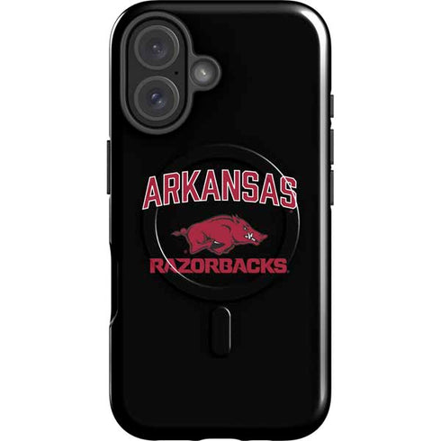 University of Arkansas-Fayetteville Razorbacks Black iPhone 16 Magsafe Impact Case