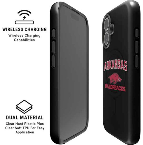 University of Arkansas-Fayetteville Razorbacks Black iPhone 16 Magsafe Impact Case
