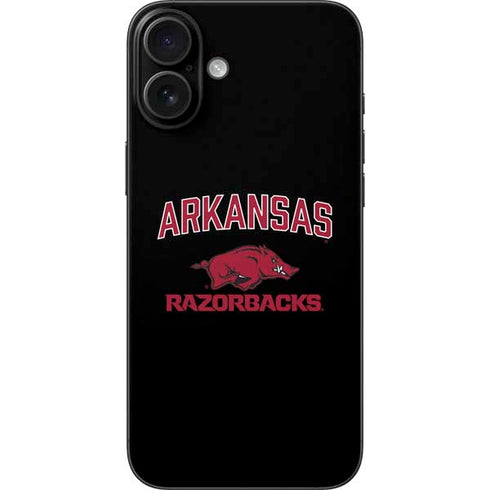 University of Arkansas-Fayetteville Razorbacks Black iPhone 16 Plus Skin