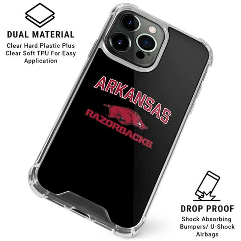 University of Arkansas-Fayetteville Razorbacks Black iPhone 16 Pro Clear Case